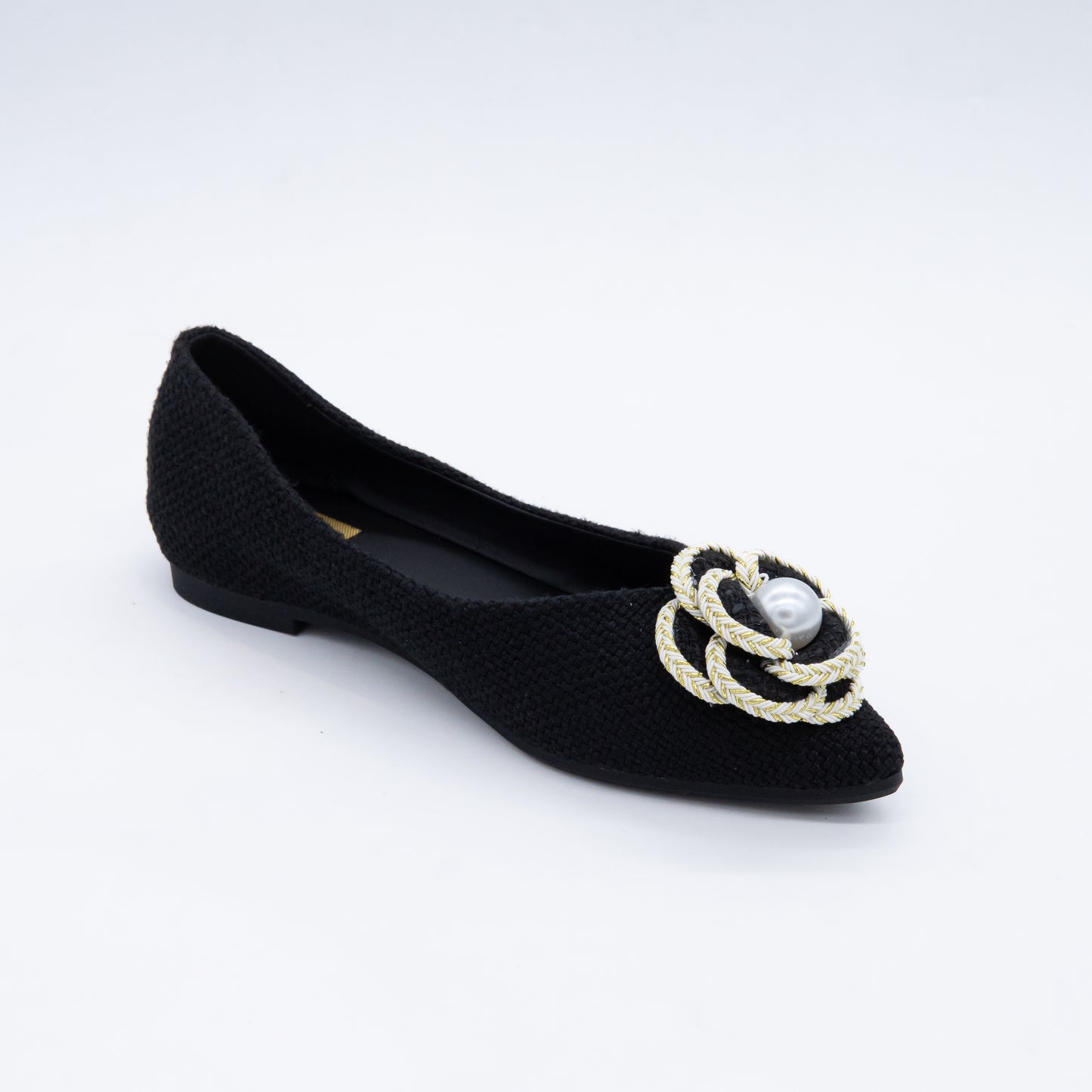 PearlBloom Textured Ballerina Flats