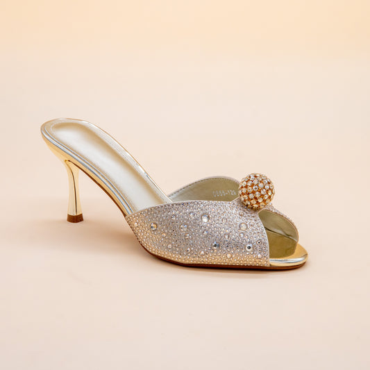 Crystal Bloom Stiletto Mules