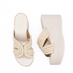 WEAVE WEDGE MULES