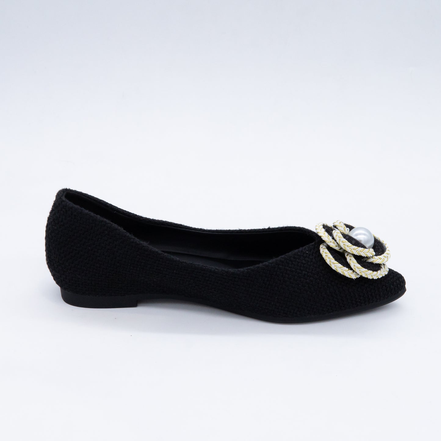 PearlBloom Textured Ballerina Flats