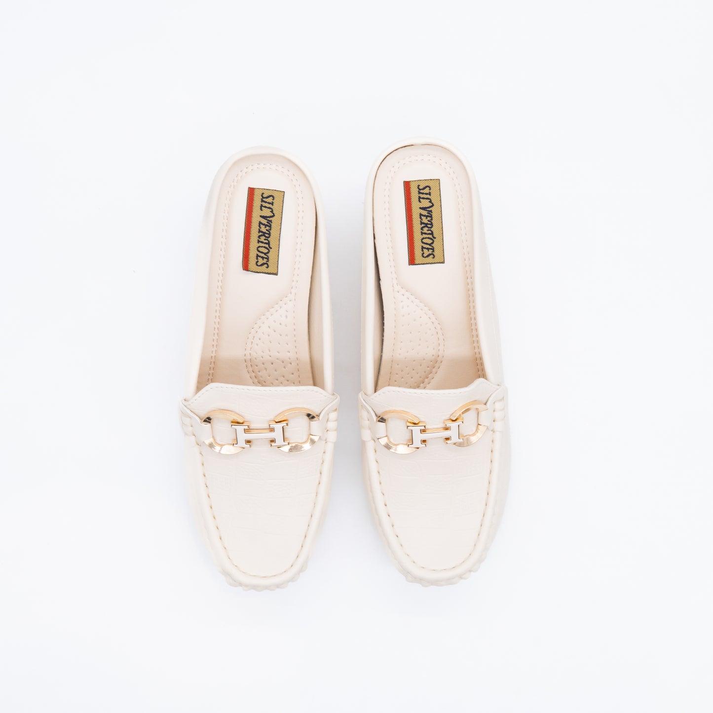 Elegant  Loafers with Gold Chain Detail