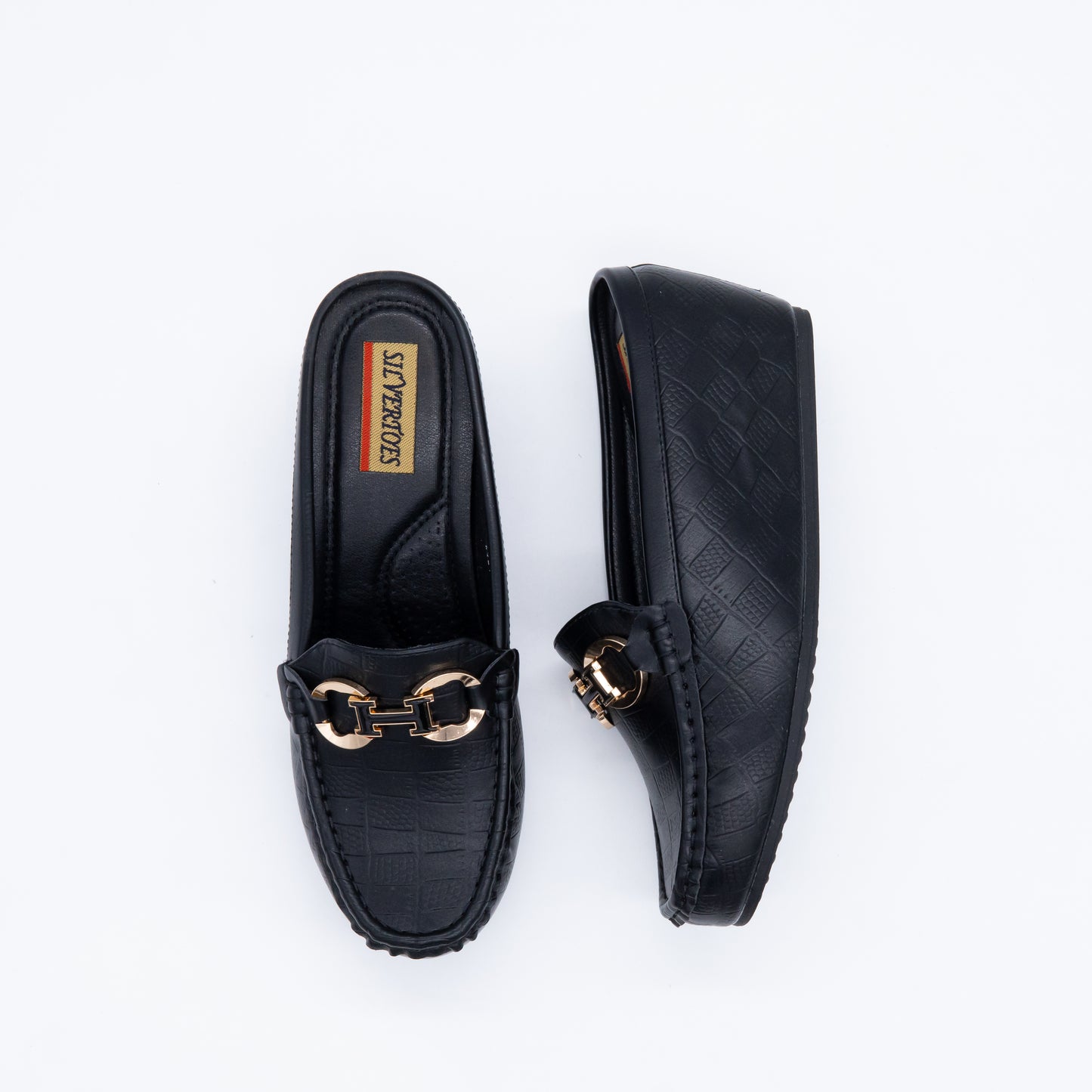 Elegant  Loafers with Gold Chain Detail