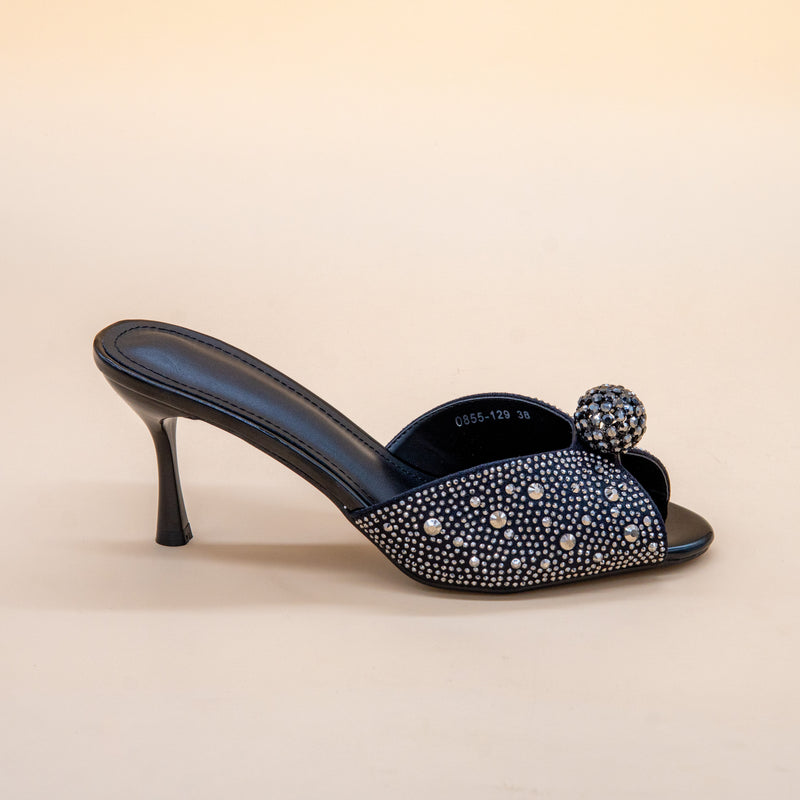 Crystal Bloom Stiletto Mules